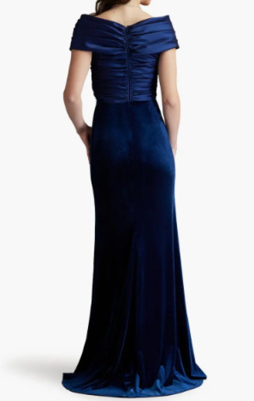 画像2: セール！Tadashi Shoji タダシショージ Baxter Portrait Collar Gown  　ネイビー  (2)