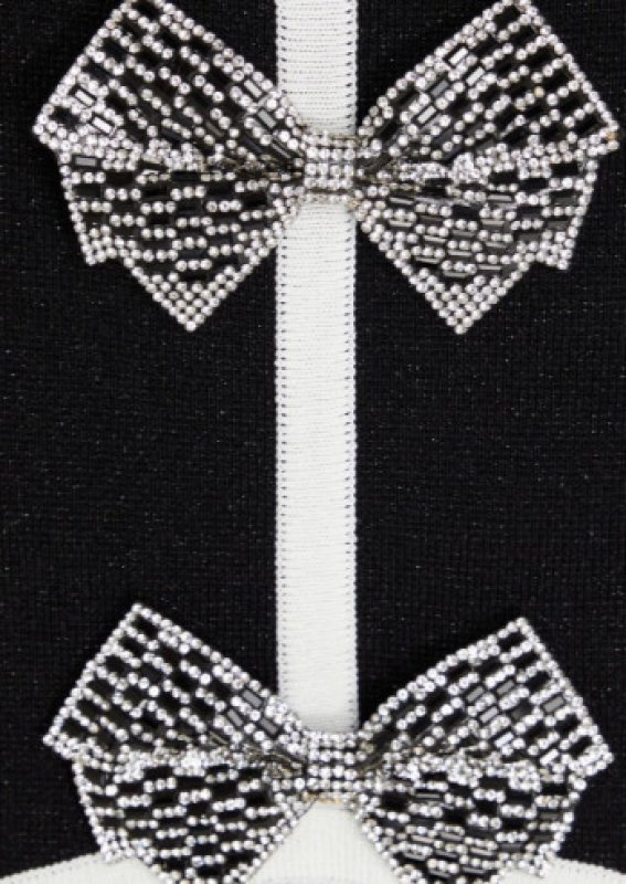 画像2: 【ニッキーヒルトン愛用】Rebecca Vallance レベッカヴァランス  メタリックニットミニドレス  10133 (2)