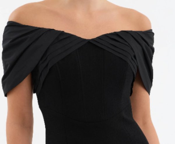 画像3: Rebecca Vallance レベッカヴァランス  Juliana Off Shoulder Midi Dress ブラック (3)