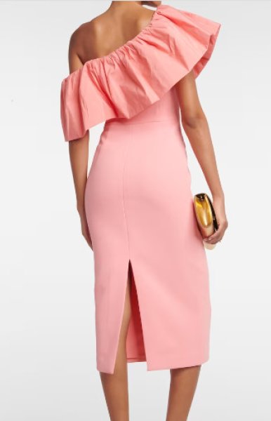 画像3: Rebecca Vallance レベッカヴァランス  Brittany  ワンショルダーミデイドレス  ピンク (3)