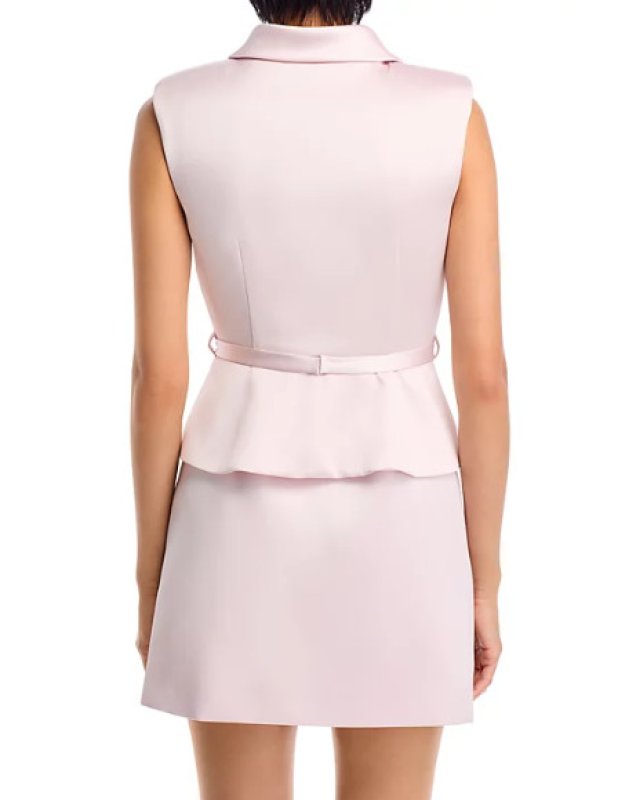 画像2: 限定セール！【少女時代、テヨン着用】 Self Portrait セルフポートレート pink Tailored Satin Mini Dress  06152 (2)