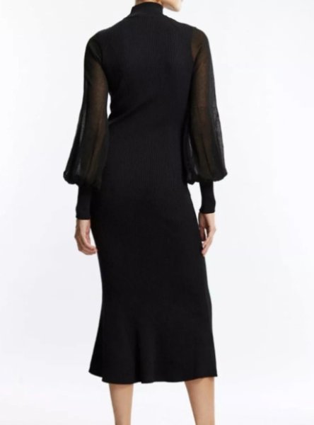 画像2: 即発!BCBGMAXAZRIA    Florence Balloon Sleeve Dress  10201 (2)