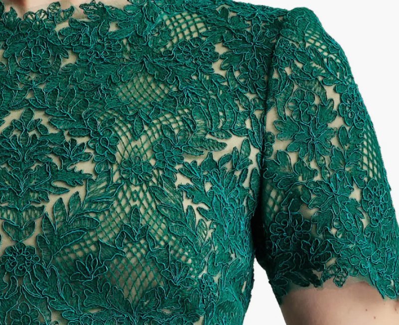 画像3: Tadashi Shoji  タダシショージ   Mitra Lattice Embroidered Bodice Gown  グリーン系  11096 (3)