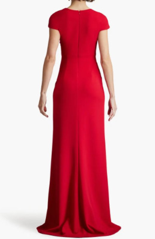 画像2: セール！Tadashi Shoji タダシショージ  Russo Asymmetric Twist-Knot Gown  レッド系 (2)