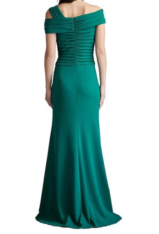 画像2: Tadashi Shoji タダシショージ  Denali Asymmetric Twist-Knot Gown グリーン  11095 (2)