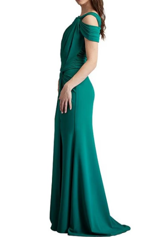 画像3: Tadashi Shoji タダシショージ  Denali Asymmetric Twist-Knot Gown グリーン  11095 (3)