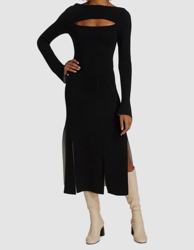 画像2: 3.1 Phillip Lim   Wool Cutout Double Slit Sweater Dress (2)