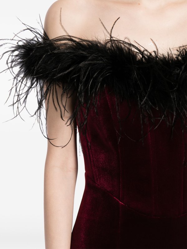 画像3: セール！Rebecca Vallance レベッカヴァランス  Vanessa feather-trimmed midi dress  11101 (3)