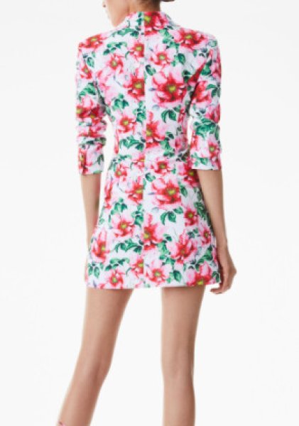 画像2: セール!【Kit Hoover愛用】Alice + Olivia アリスアンドオリビア  Latoya Blazer Mini Dress  ホワイトマルチ 05034 (2)
