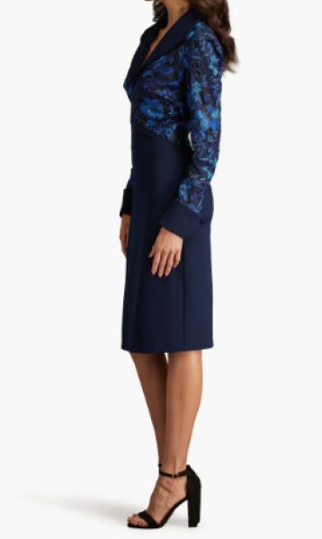 画像2: Tadashi Shoji タダシショージ  Auger French Cuff Dress ネイビー、ブルー系 (2)