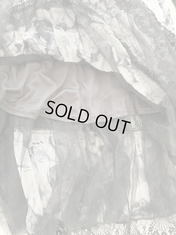 画像7: 即発！【田中美里さん着用】Tadashi Shoji タダシショージ  JESSIE プリーツシフォンドレス　ブラック、アイボリー系  11131 (7)