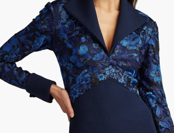 画像4: Tadashi Shoji タダシショージ  Auger French Cuff Dress ネイビー、ブルー系 (4)