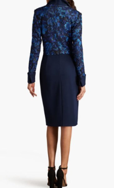 画像3: Tadashi Shoji タダシショージ  Auger French Cuff Dress ネイビー、ブルー系 (3)