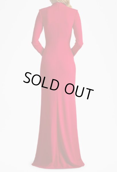 画像2: Tadashi Shoji タダシショージ   MARKUM LONG-SLEEVE FLOUNCE GOWN   レッド  11302  12051 (2)