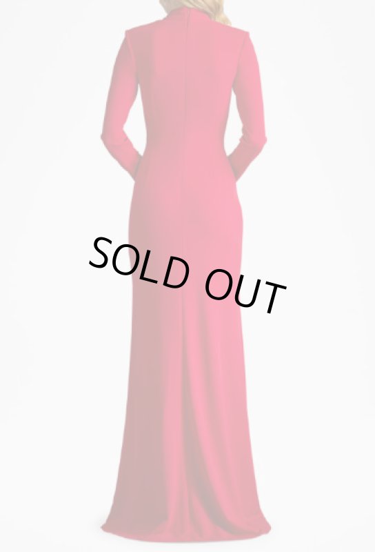 画像2: Tadashi Shoji タダシショージ   MARKUM LONG-SLEEVE FLOUNCE GOWN  　レッド  11302  12051 (2)