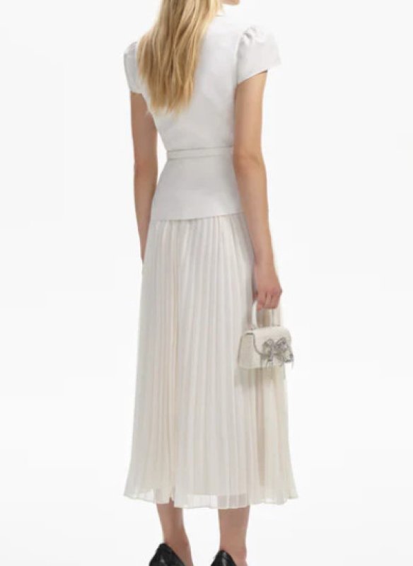 画像2: セール！【オリビアカルポ愛用】Self Portrait　セルフポートレート  White Textured Midi Dress  02133 (2)