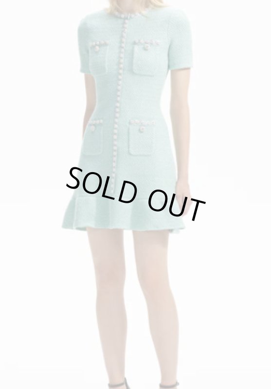 画像1: 【パリスヒルトン愛用】Self Portrait　セルフポートレート　Mint Sequin Knit Mini Dress (1)