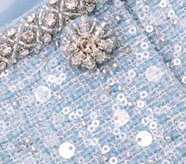 画像3: 【ニッキーヒルトン愛用】Self Portrait セルフポートレート  Blue Sequin Boucle Feather Mini Dress (3)