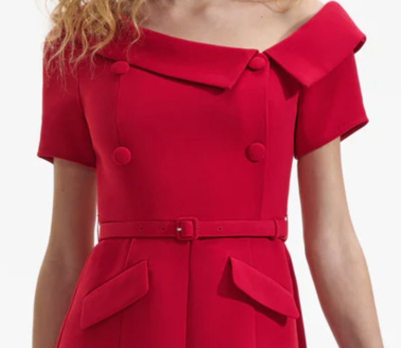 画像3: Self Portrait　セルフポートレート  Red Tailored Crepe Midi Dress (3)