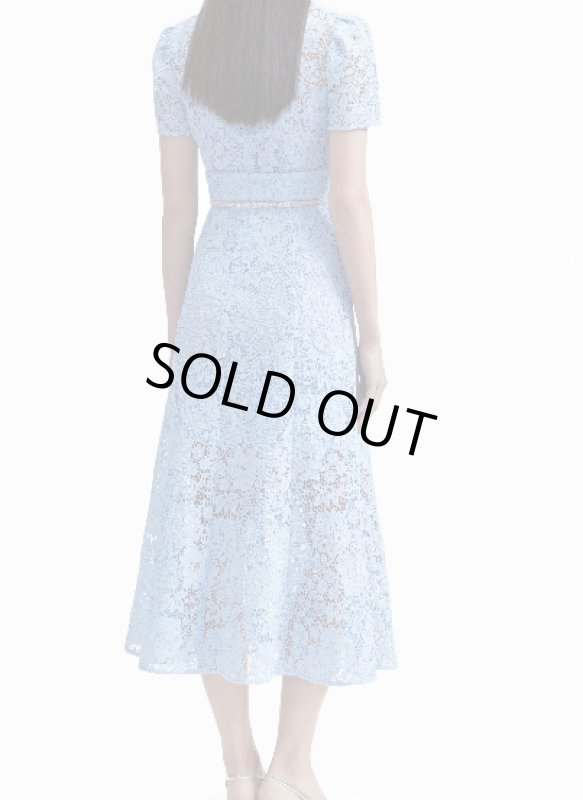 画像2: Self Portrait　セルフポートレート　Blue Cord Lace Bow Midi Dress (2)
