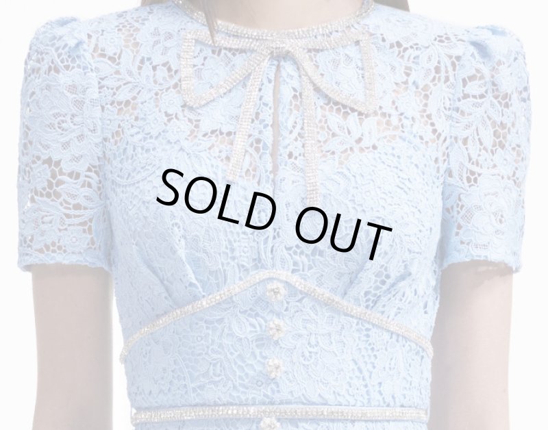 画像3: Self Portrait　セルフポートレート　Blue Cord Lace Bow Midi Dress (3)