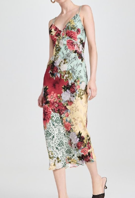 画像1: Alice + Olivia アリスアンドオリビア　Kiro V Neck Slip Dress  08131 (1)