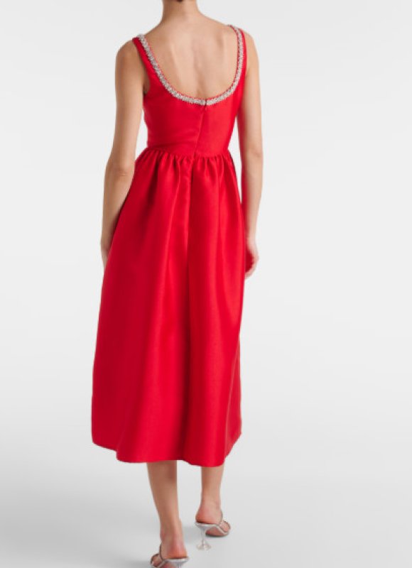 画像2: 【BLACKPINK ジス着用】 Self Portrait セルフポートレート Crystal-embellished taffeta midi dress (2)