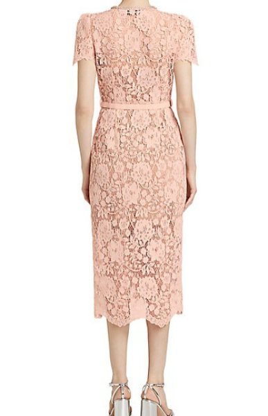 画像6: 【パリスヒルトン愛用】Self Portrait セルフポートレート Pink Lace Diamante Bow Midi Dress  02207 (6)