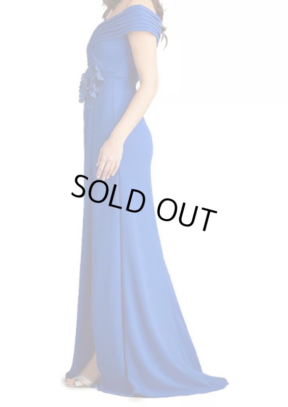 画像2: Tadashi Shoji タダシショージ  Penn Pleated Drape Gown 　ブルー  12191 (2)