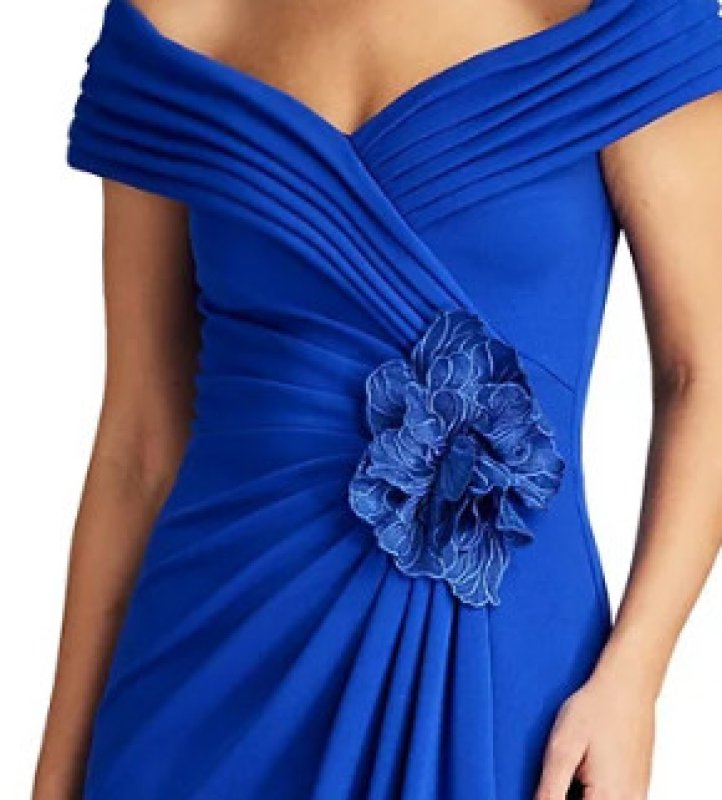 画像4: Tadashi Shoji タダシショージ  Penn Pleated Drape Gown 　ブルー  12191 (4)