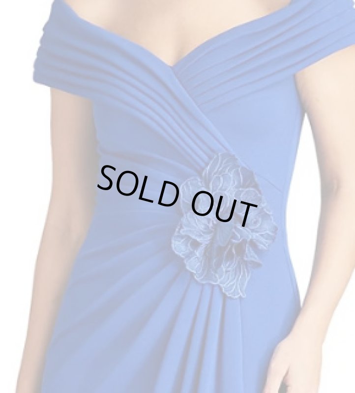 画像4: Tadashi Shoji タダシショージ  Penn Pleated Drape Gown 　ブルー  12191 (4)