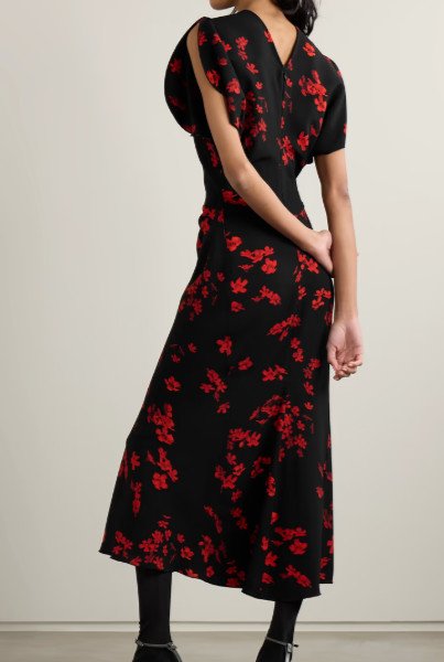 画像2: 再販売！【矢田亜希子さん、工藤静香さん着用】VICTORIA BECKHAM  ヴィクトリアベッカム　Floral Gathered Waist Midi-Dress  12091 (2)
