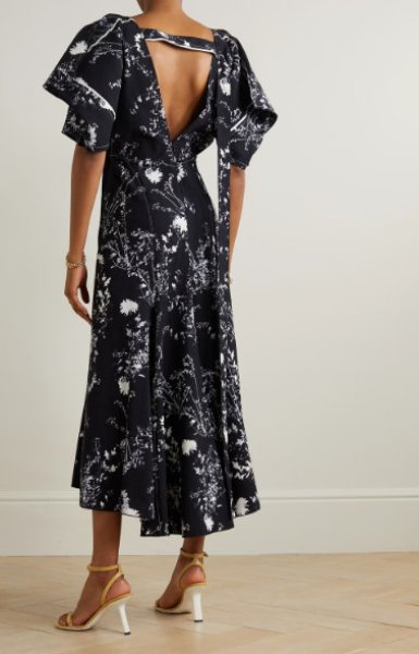 画像2: セール！【白石麻衣さん着用】VICTORIA BECKHAM  ヴィクトリアベッカム　Floral cady midi dress  12101 (2)