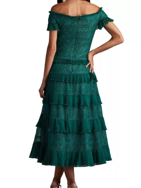 画像2: セール！Tadashi Shoji タダシショージ  Garina Midi Dress　 グリーン系   (2)