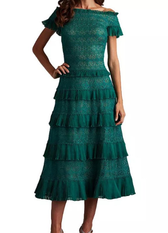 画像1: セール！Tadashi Shoji タダシショージ  Garina Midi Dress　 グリーン系   (1)