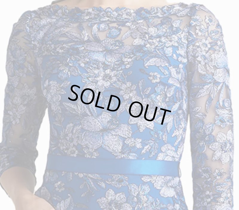 画像3:  Tadashi Shoji  タダシショージ　Fulcher Embroidered Illusion Gown　ブルー (3)