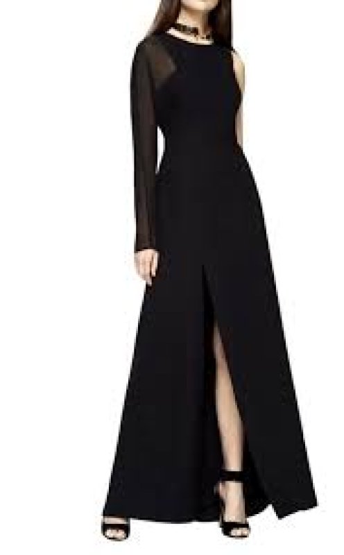 画像1: セール！BCBGMAXAZRIA　Cheyenne One-sleeve Black Gown (1)