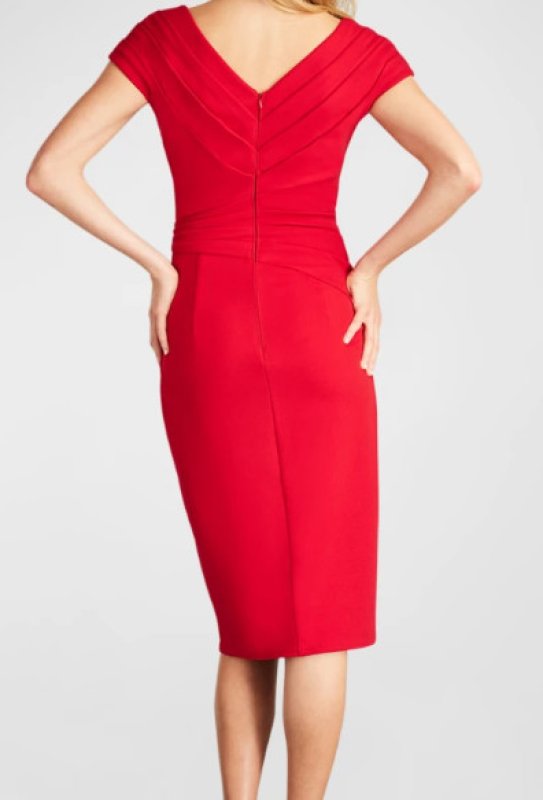 画像2: セール！Tadashi Shoji タダシショージ  molloy プリーツドレープドレス 　レッド (2)