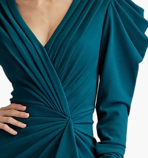 画像4: Tadashi Shoji タダシショージ  Finch Waterfall Drape Gown グリーン (4)