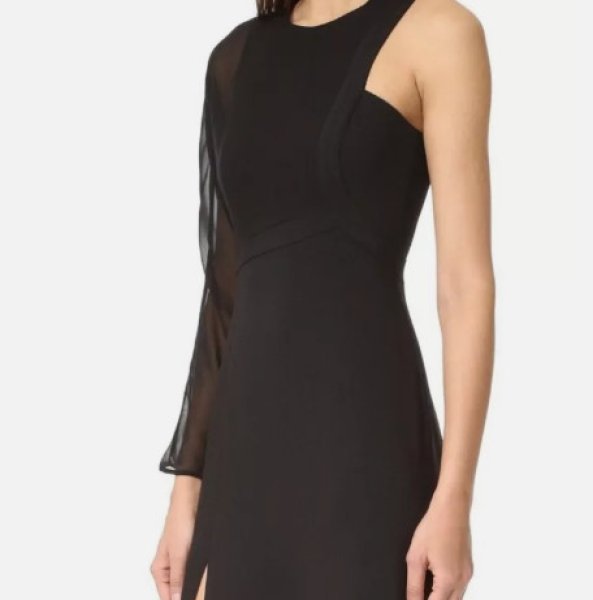 画像3: セール！BCBGMAXAZRIA　Cheyenne One-sleeve Black Gown (3)