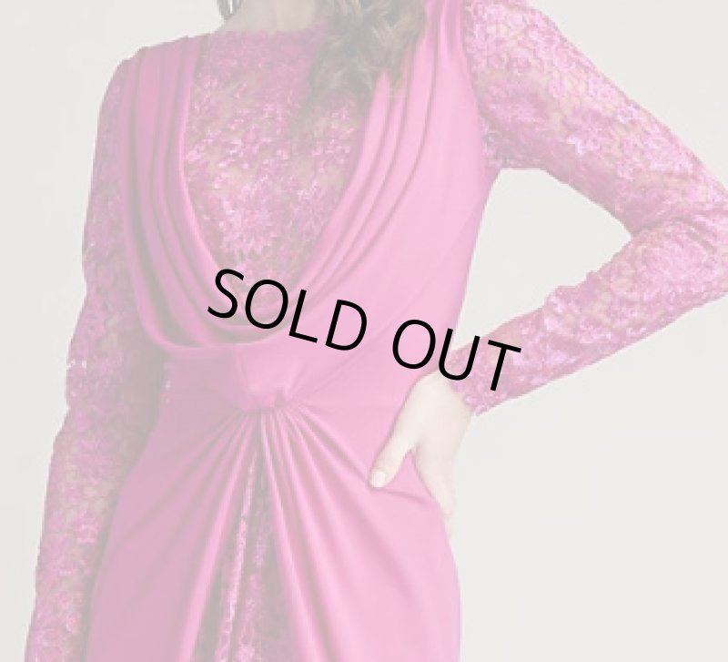 画像3:  Tadashi Shoji  タダシショージ　Sedona Crepe Overlay Embroidered Gown ピンク (3)