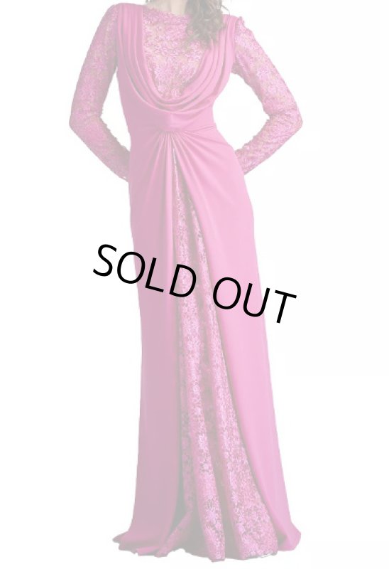 画像1:  Tadashi Shoji  タダシショージ　Sedona Crepe Overlay Embroidered Gown ピンク (1)