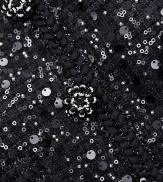 画像3: Self Portrait セルフポートレート  Black Sequin Boucle Tailored Midi Dress (3)