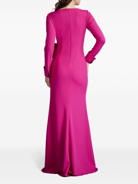 画像3: Tadashi Shoji タダシショージ   WELDON DRAPED HALF BOW GOWN ピンク  12131 (3)