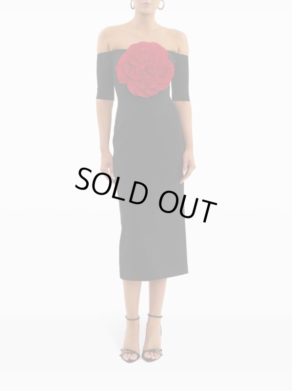 画像1: 【ニッキーヒルトン愛用】Rebecca Vallance レベッカヴァランス  Rhosen Off The Shoulder Midi Dress (1)