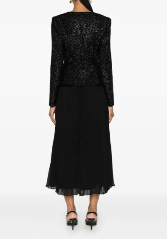 画像2: Self Portrait　セルフポートレート  boucle chiffon midi dress  03061 (2)