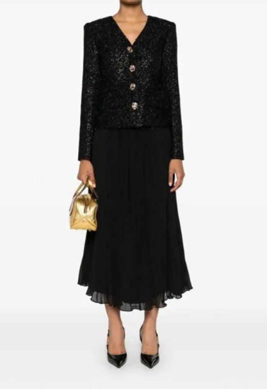 画像1: Self Portrait　セルフポートレート  boucle chiffon midi dress  03061 (1)