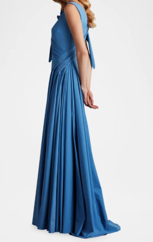 画像3: セール！Tadashi Shoji タダシショージ   BARLOWE Crepe Gown  ブルー系  12193 (3)