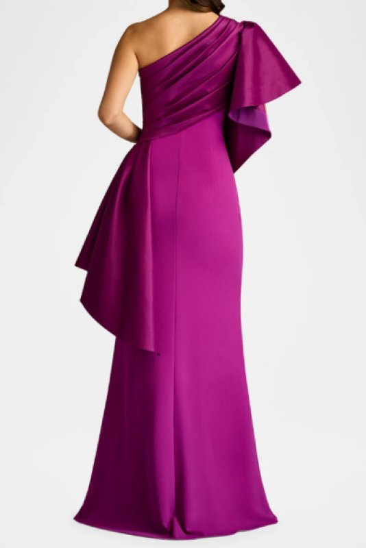 画像2:  Tadashi Shoji  タダシショージ　Santa Fe Draped Flounce Gown パープル系  13356 (2)