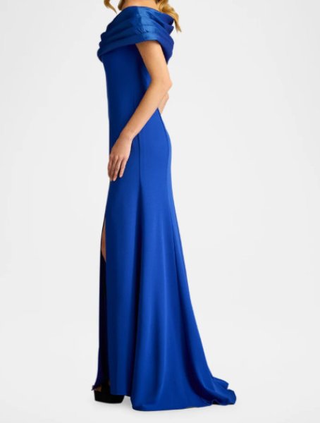画像3: Tadashi Shoji タダシショージ  DALTON Contrast Off-Shoulder Gown ブルー (3)